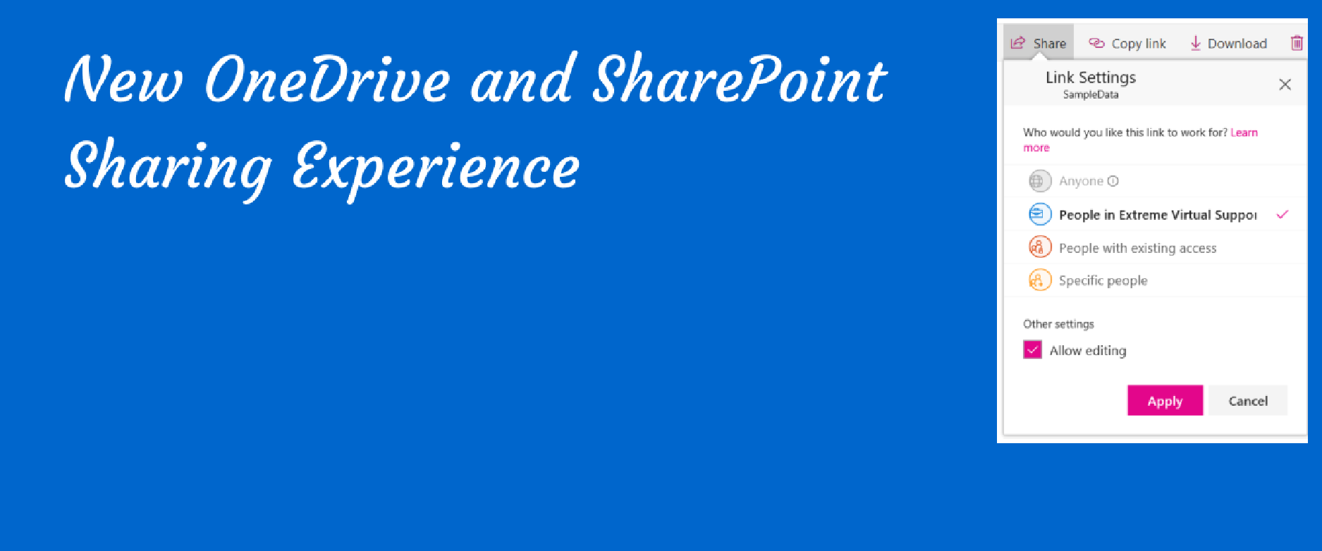OneDrive and SharePoint sharing experience poster